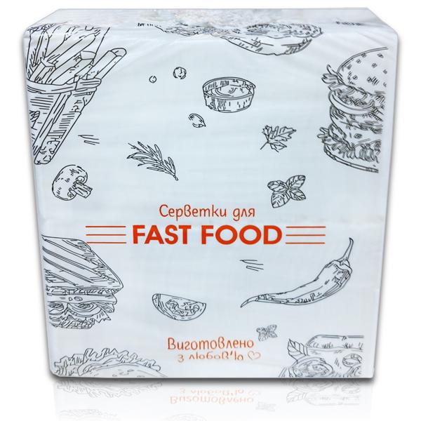 Салфетки бумажные FAST FOOD 1 Слой 250 шт. Белый