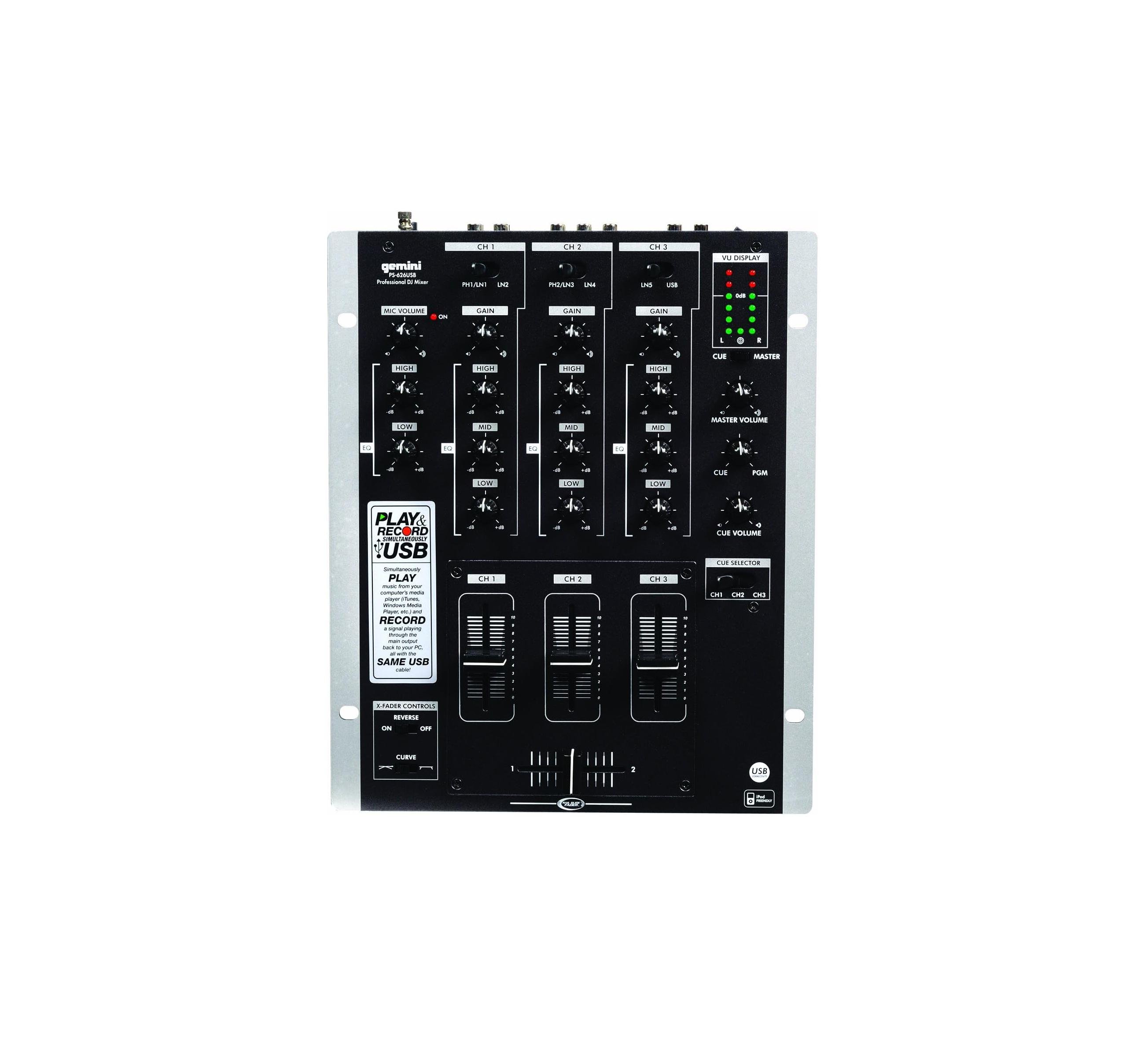 Микшерный пульт для DJ Gemini PS-626USB (19101)