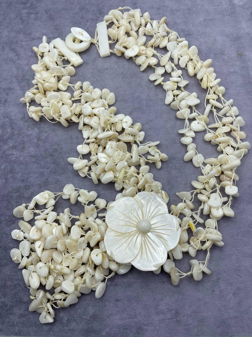 Колье перламутр 50 см Белый (1563)