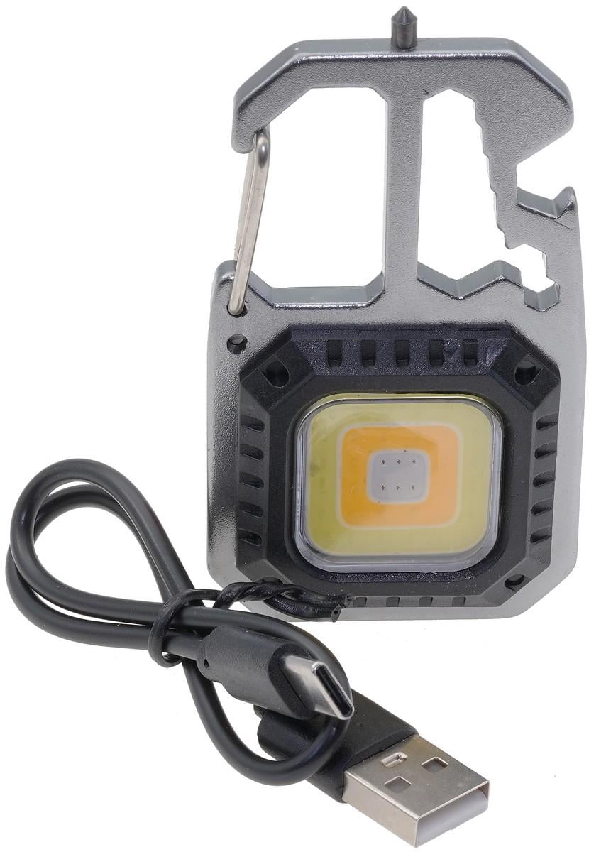 Ліхтарик-брелок VJ Parts W5138 COB Type-C з насадками Metal (ins496)