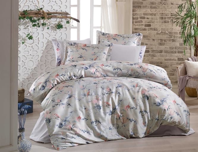 Комплект постельного белья Hobby Crash Sateen Julia 200х220 см/50х70 см 2 шт./70х70 см 2 шт. Бежевый