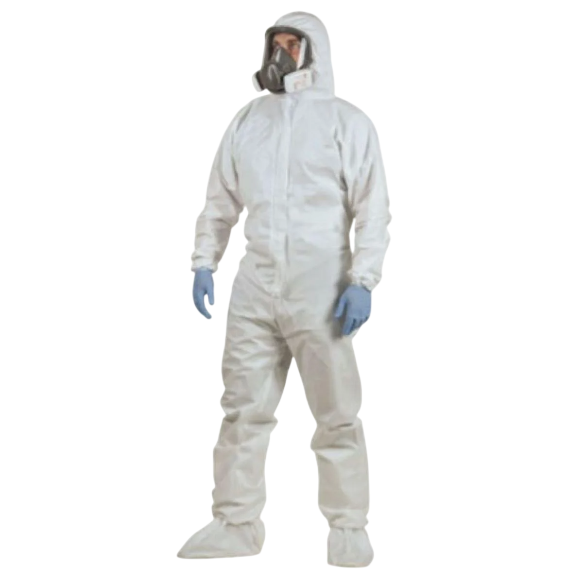 Комбінезон одноразовий тип 5 В/6 В захисний на блискавці з капюшоном мікропористий XXL Білий (10380341)