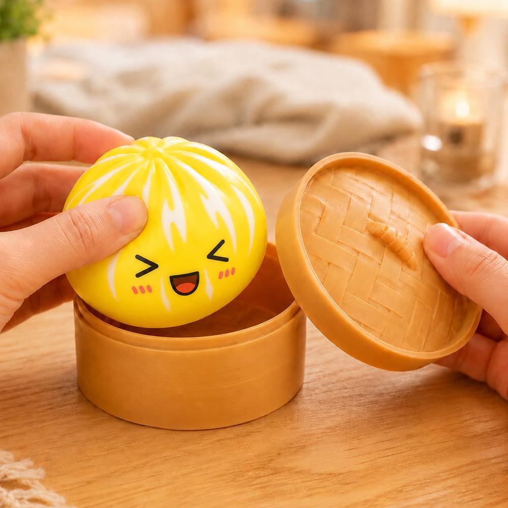 Антистресс-игрушка Bun Rainbow Mystery Squishy Bun Булочка 10 см Желтый