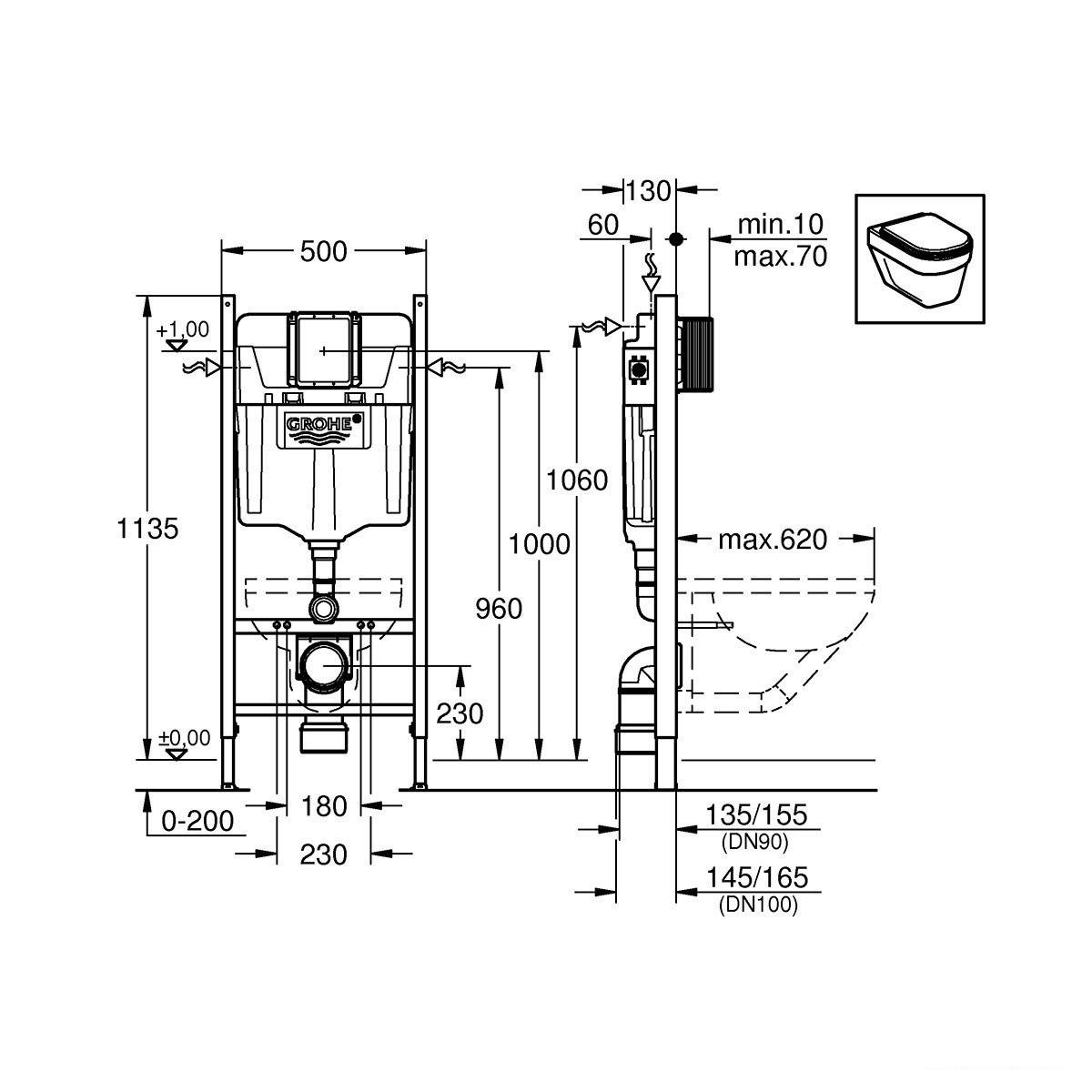 Інсталяційна система для унітазу Grohe RAPID SL 38840000 (67299) - фото 2