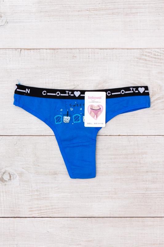 Труси-стрінги жіночі з малюнком Носи Своє L Синій (13024)