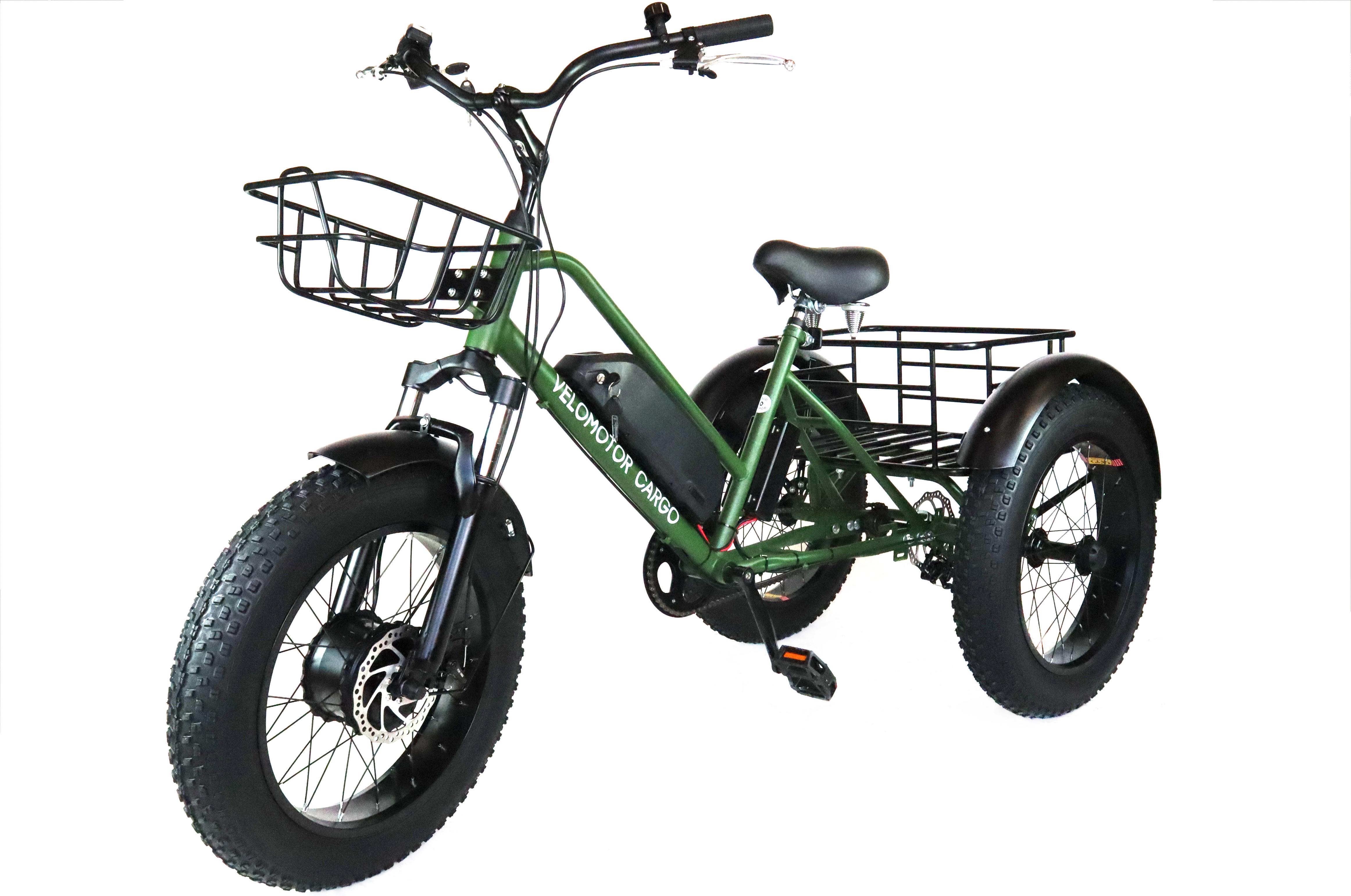 Электровелосипед трехколесный Velomotor Сargo 36V 500W с аккумулятором Li-ion 10 Ah Зеленый (10208350)