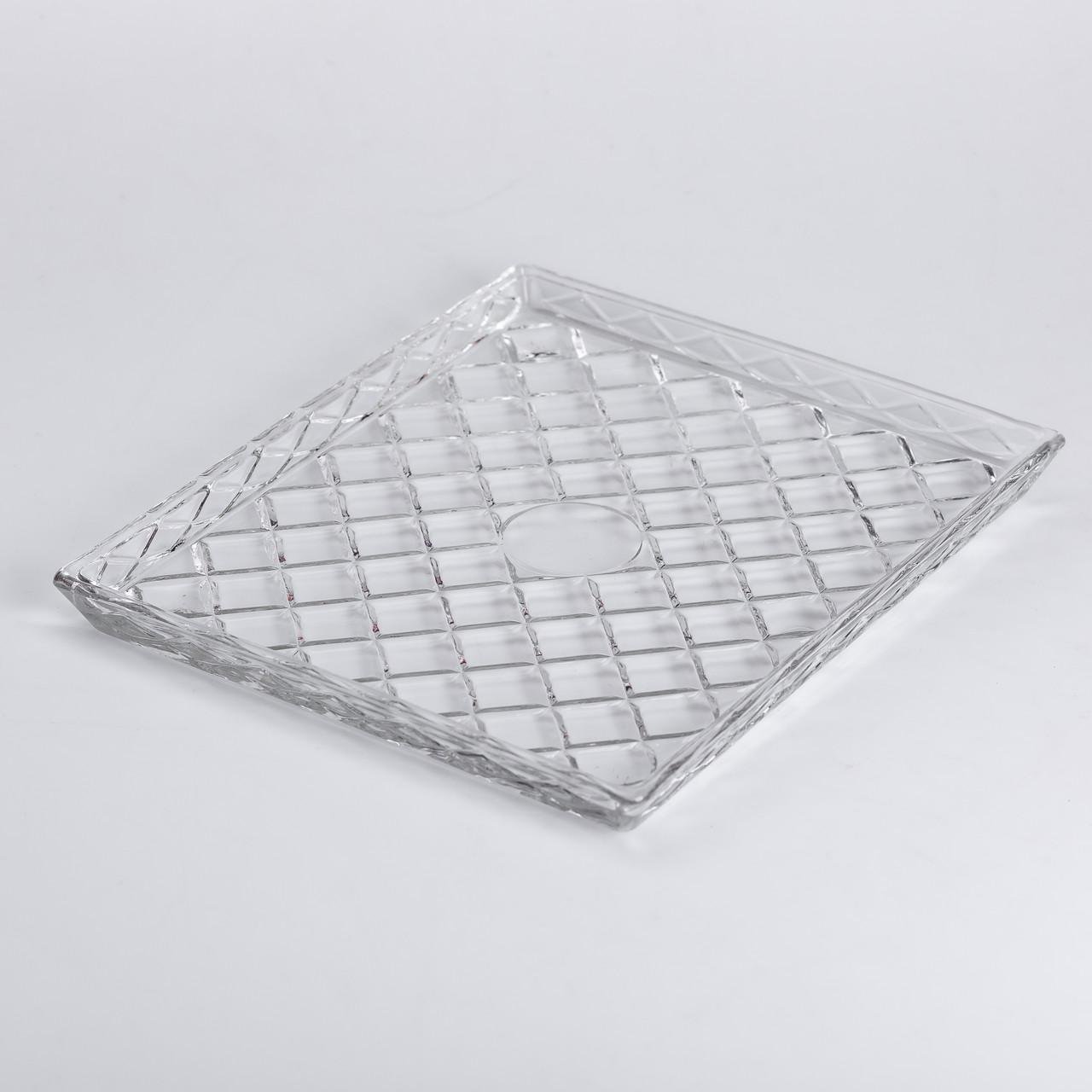 Блюдо для закусок Lirmartur скляне 24,5х20,5х2 см Прозорий