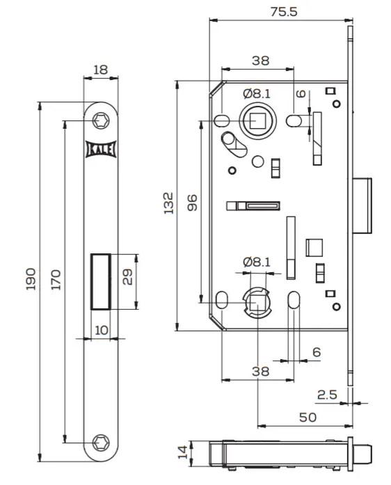 Замок 239N WC межкомнатный межкомнатный латунь (1-30209) - фото 2 Замок 239N WC межкомнатный межкомнатный латунь (1-30209) - фото 2
