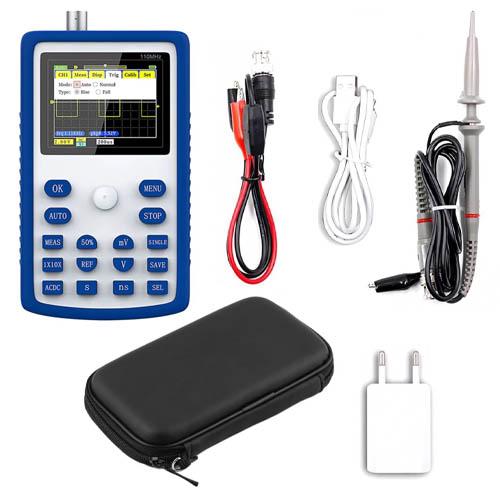 Осцилограф одноканальний портативний FNIRSI 1C15 до 110 МГц White/Blue (510122) - фото 2