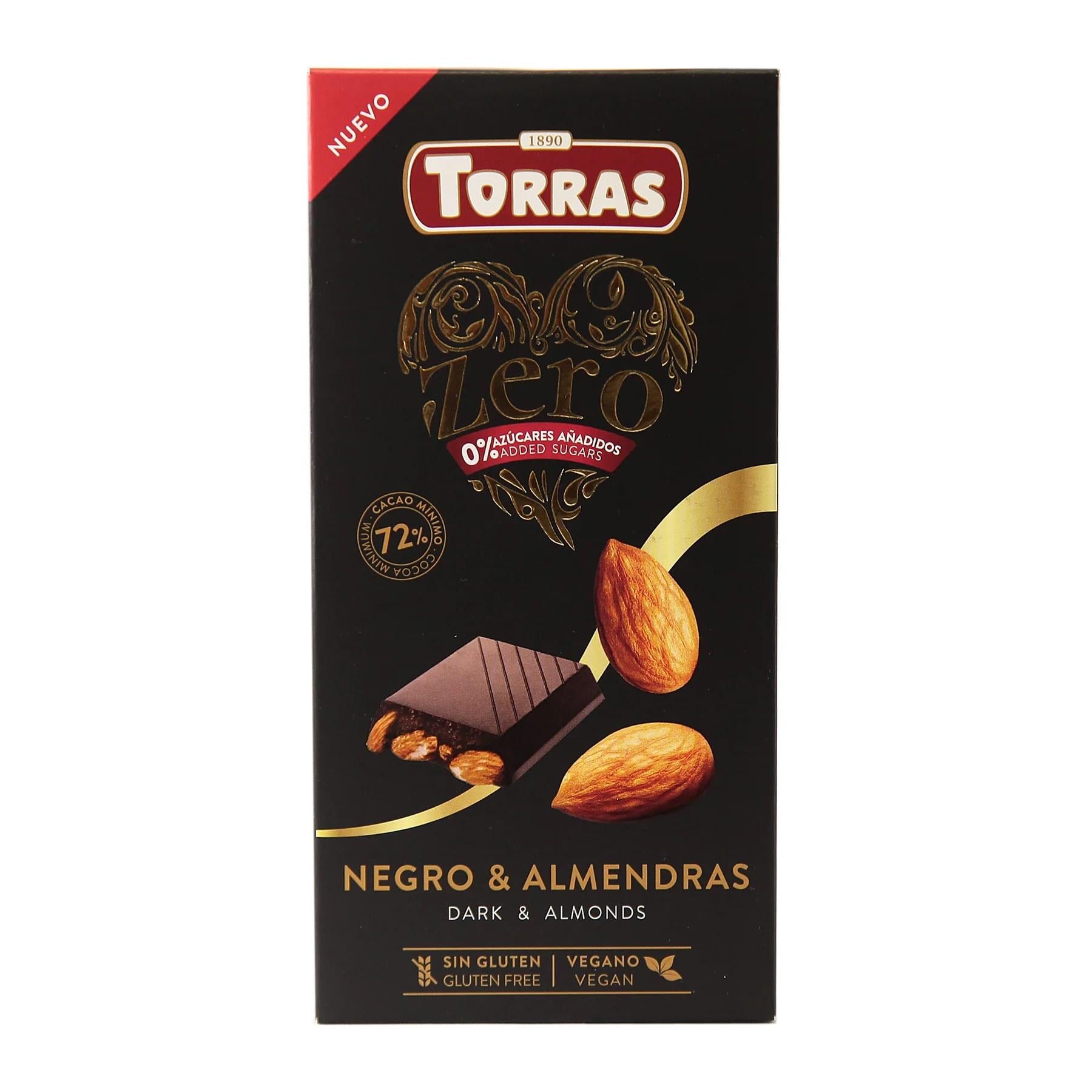 Шоколад чорний з мигдалем без цукру та глютена 73 Torras 150 г (13347934)