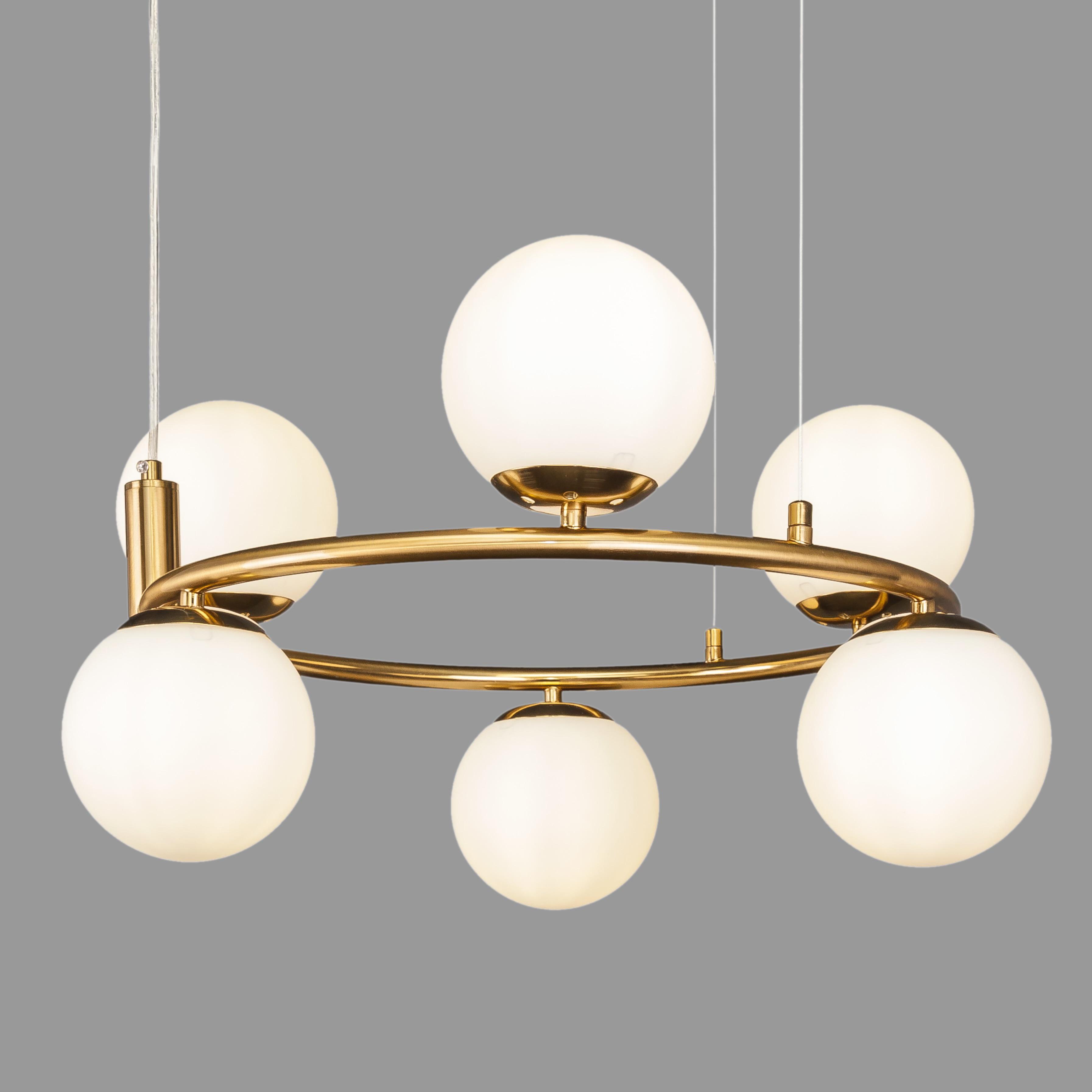 Люстра підвісна Bubbles кругла на 6 ламп Бронзовий (52-1011-6 BRZ+WH) - фото 2 Люстра підвісна Bubbles кругла на 6 ламп Бронзовий (52-1011-6 BRZ+WH) - фото 2