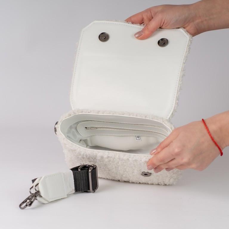 Сумка женская кросс-боди меховая XENIA № 36-23 искусственный мех и из эко-кожи Белый - фото 4 Сумка женская кросс-боди меховая XENIA № 36-23 искусственный мех и из эко-кожи Белый - фото 4