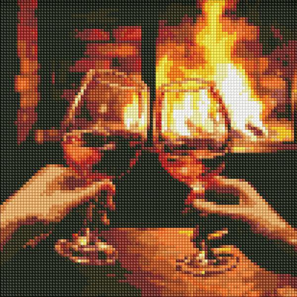 Алмазная мозаика Идейка Греемся у камина 30x30 см (Id-AMC7851)