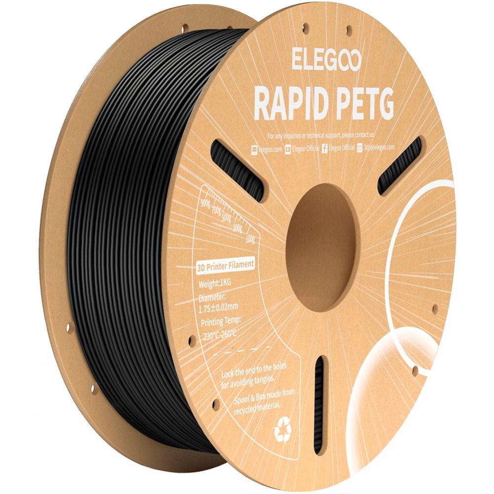 Филамент ELEGOO RAPID PETG 1 кг 1,75 мм высокоскоростной Черный (50.203.0216)