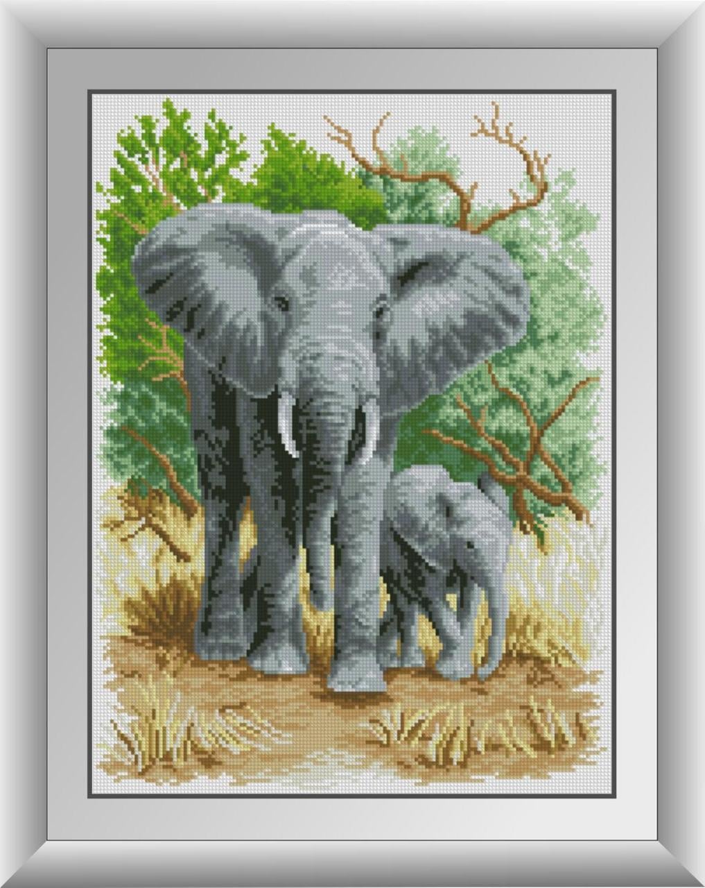Алмазная мозаика Dream Art Слонёнок с мамой 37x50 см (DA.30538)