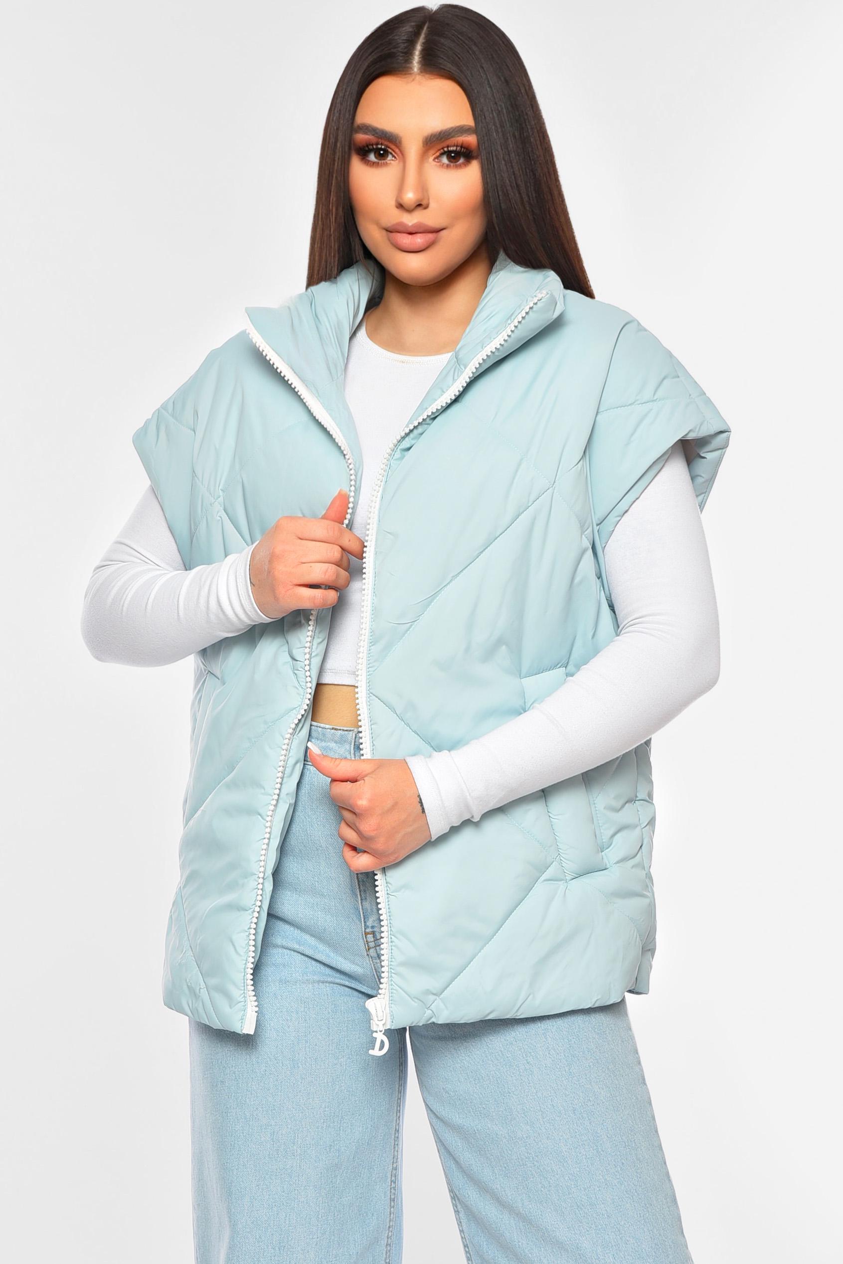 Жилетка жіноча однотонна 201257 S-M Блакитний