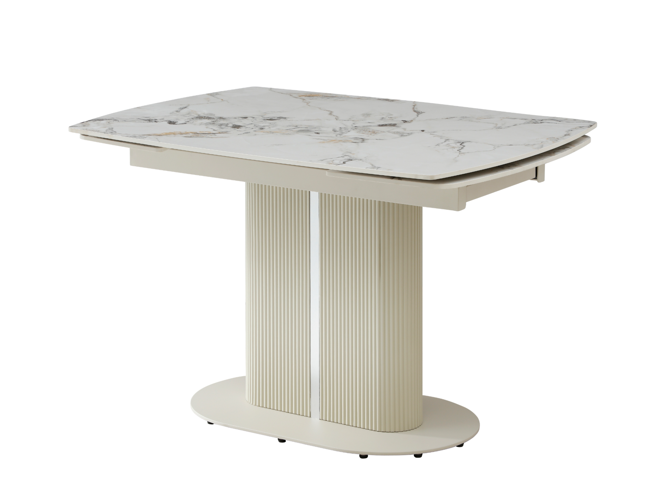 Обідній стіл розсувний Vetro Mebel Комо 1200/1800х850x760 мм Статуаріо анго/Бежевий (TML-1306)