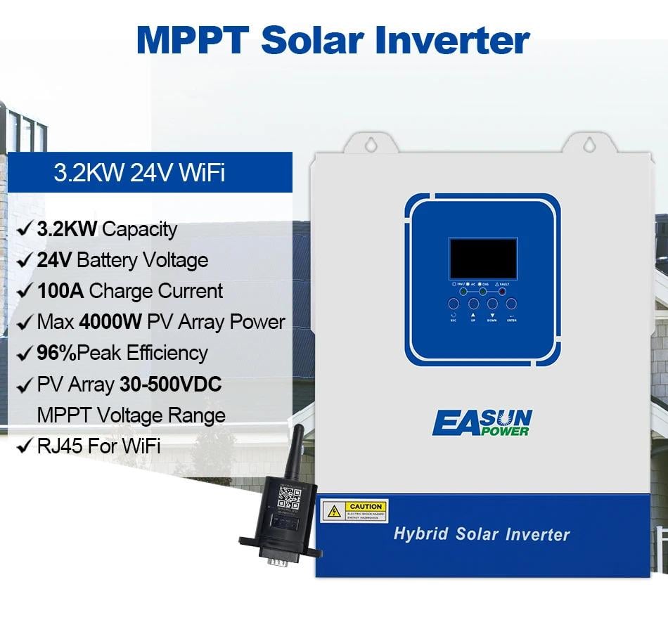 Інвертор гібридний EASUN POWER 3,2 кВ 24 В WIFI - фото 9