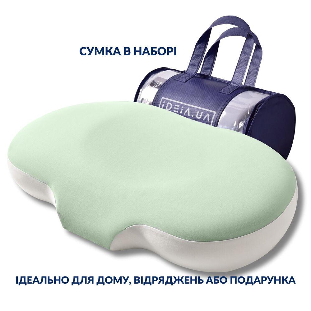 Подушка ортопедична IDEIA CloudTherapy анатомічна з ефектом памʼяті з наволочкою на блискавці 65х40х10 см М’ятний (26536) - фото 8