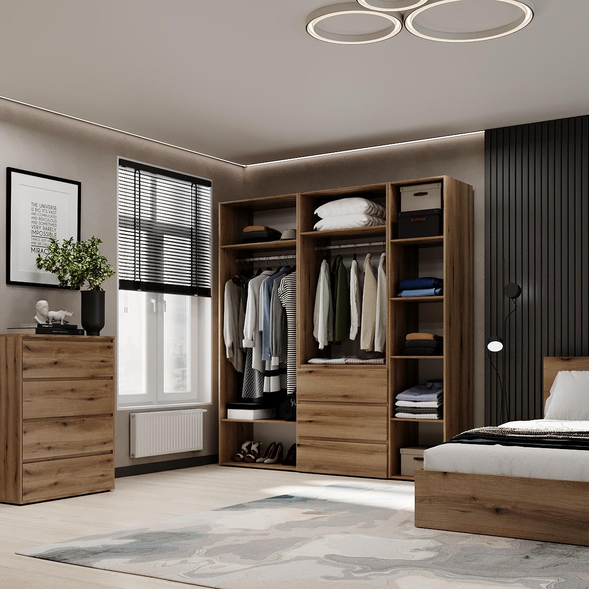 Шкаф распашной комбинированный ART IN HEAD №4 Light 2000x500x2200 мм Дуб Эвок прибрежный (GALTK0410000000) - фото 4 Шкаф распашной комбинированный ART IN HEAD №4 Light 2000x500x2200 мм Дуб Эвок прибрежный (GALTK0410000000) - фото 4