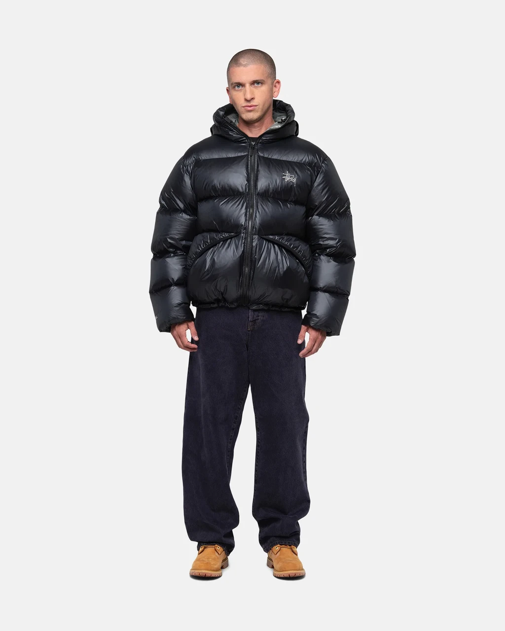 Пуховик Stussy Down Parka Micro Ripstop Чорний (2418476458)