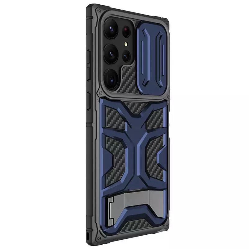 Противоударный TPU+PC чехол Nillkin CamShield Adventurer Pro (шторка на камеру) для Samsung Galaxy S23 Ultra Interstellar Blue - фото 3