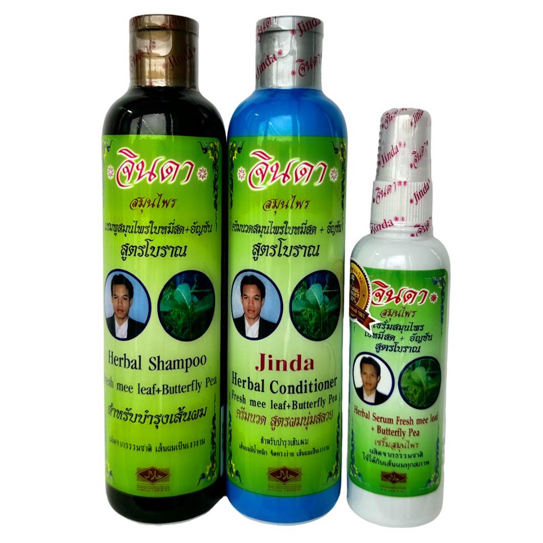 Набір від випадіння волосся Jinda Herb шампунь/кондиціонер/сироватка із синім чаєм (558565)