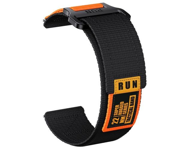 Ремешок Nylon Run для смарт-часов Kieslect KS/KS Pro/KS Mini 22 мм Оранжево-черный (50638)