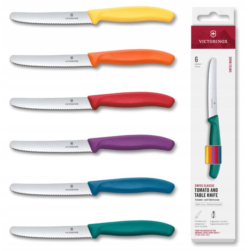 Набор кухонных ножей Victorinox Swiss Classic 11 см 6 шт. Black (Vx67836.6C1)