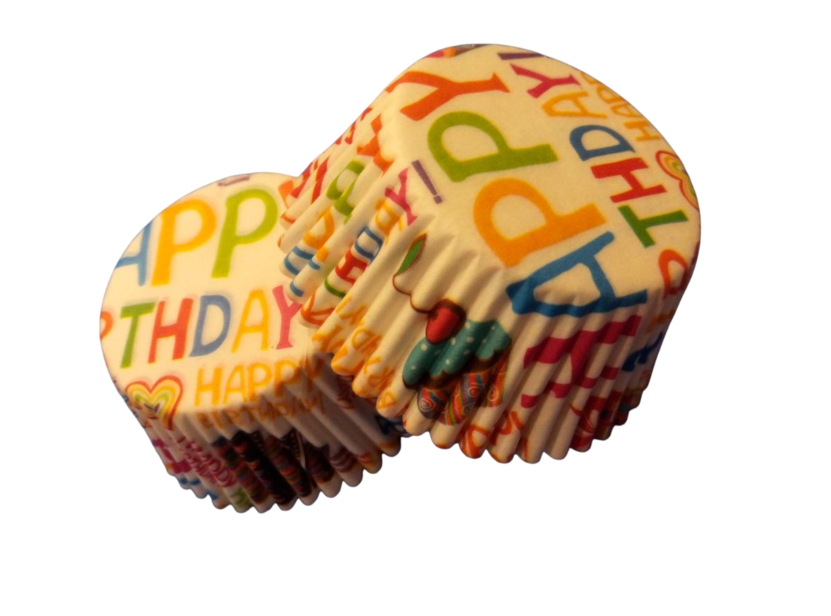 Форма для випічки кексів/капкейків Happy Birthday паперові 500 шт. (19572259)