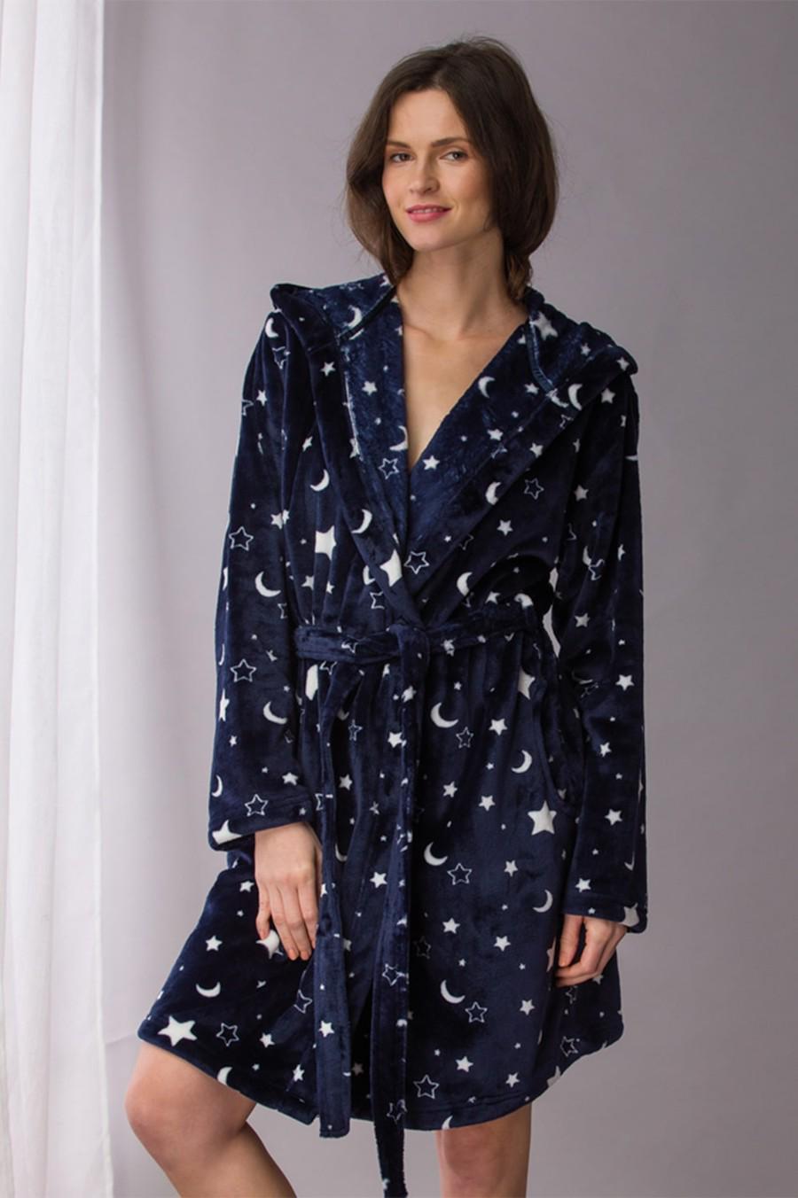 Халат Key р. 46/48 L/XL Синій мікс (74871)