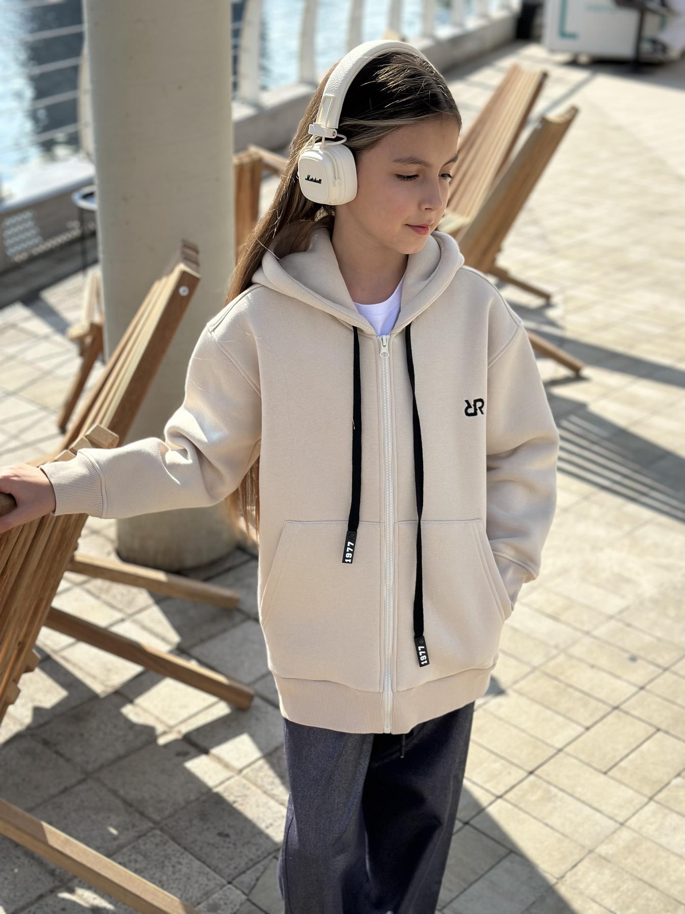 Худи на флисе зип IRmAS 1302 140 см Бежевый