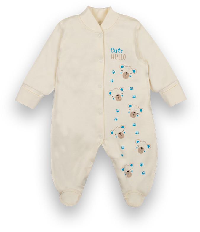 Комбінезон дитячий бавовняний для хлопчика Gabbi KB-21-21-1 56 см Молочний (12923)