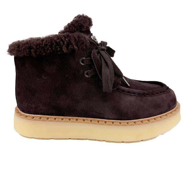 Черевики жіночі замшеві шнурівка 608-6 p. 39 25,5 см Коричневий