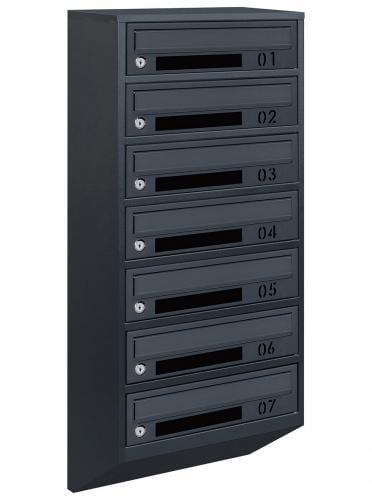 Почтовый ящик Галиндустрия E1-07-D металлический многосекционный на 7 квартир Антрацитовый (132-119-000004823)