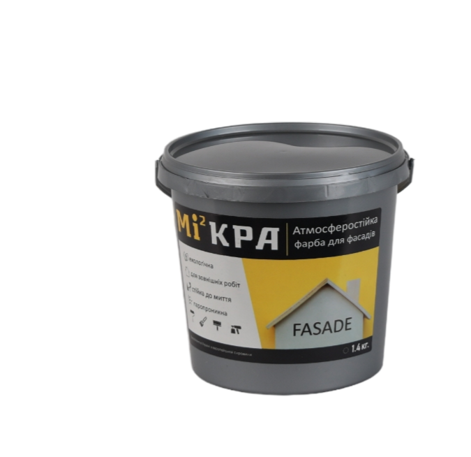 Атмосферостійка фарба для фасадів MI2KRA 1,4 кг (10685280)