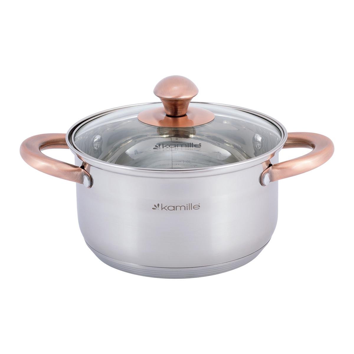 Набір каструль із кришками Kamille КМ-4936 із нержавіючої сталі з 6 предметів Сталевий (150-84-4936) - фото 4