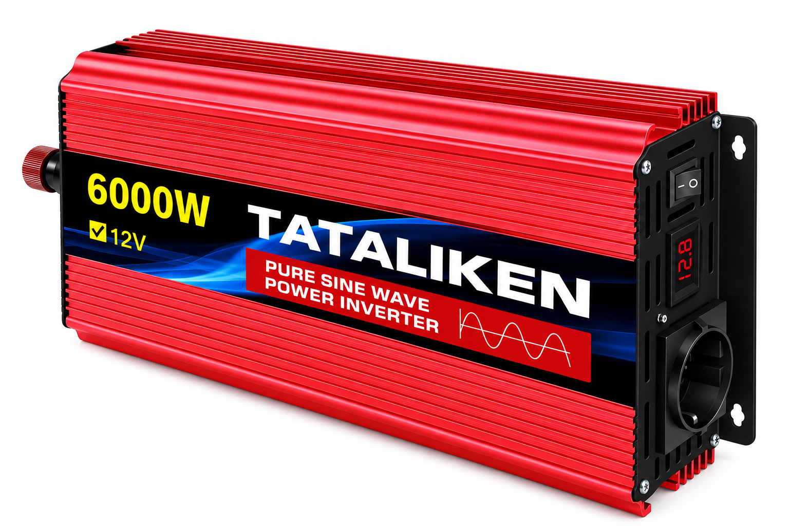 Автомобільний інвертор Tataliken Pure Sine Wave з чистою синусоїдою та LED-дисплеєм 6000W 12-220V (38099899) Автомобільний інвертор Tataliken Pure Sine Wave з чистою синусоїдою та LED-дисплеєм 6000W 12-220V (38099899)