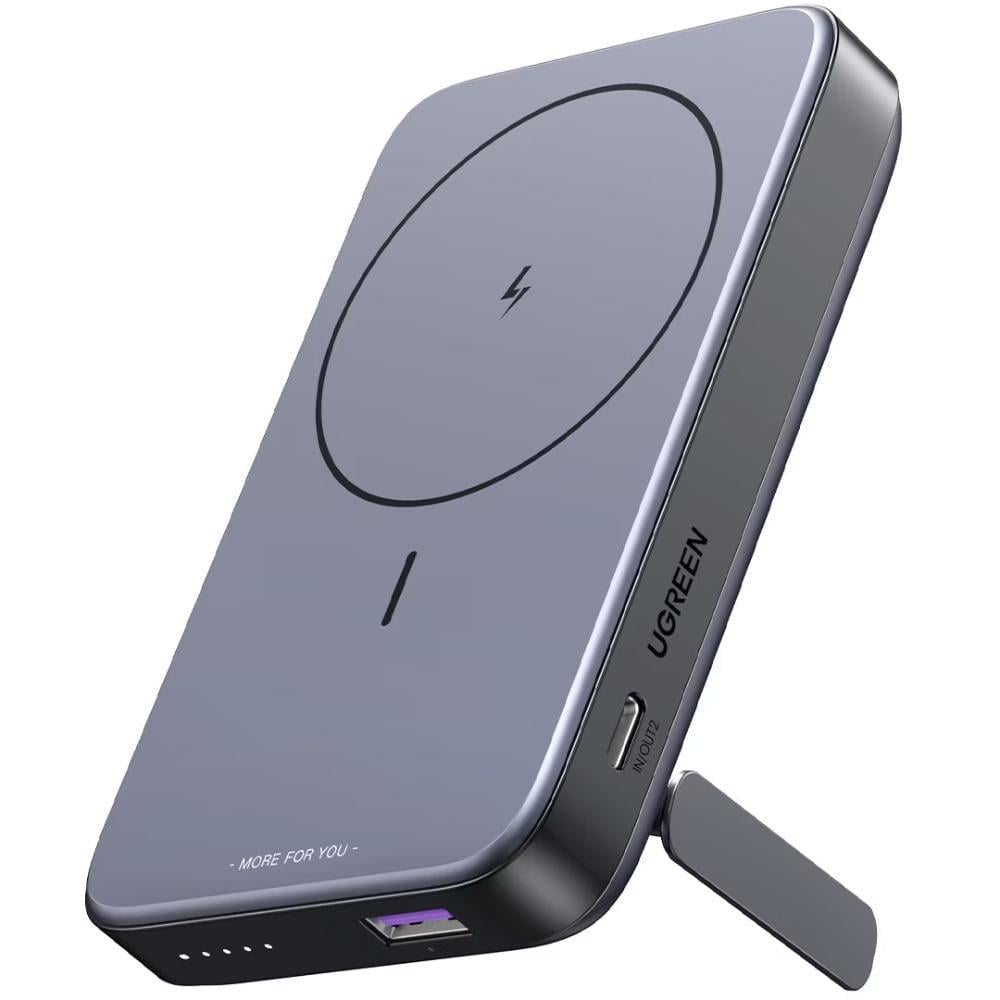 Повербанк UGREEN PB206 Magnetic Wireless PD3.0/QC3.0 USB-A USB-C In/Out 10000 mAh 20W Grey (15086)