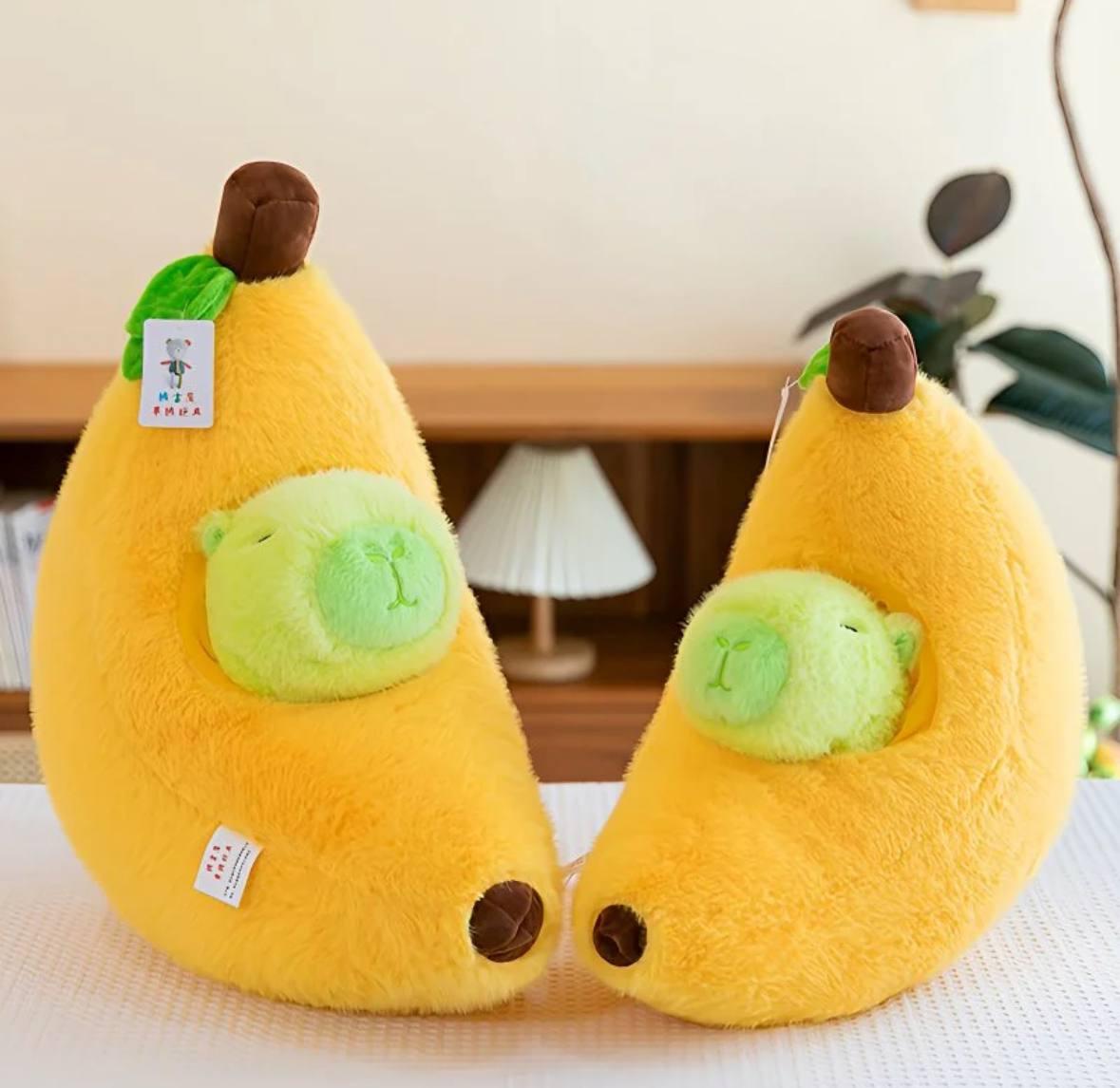 Мягкая игрушка объятия Капибара с бананом 32 см Зеленый (2601015257) - фото 9 Мягкая игрушка объятия Капибара с бананом 32 см Зеленый (2601015257) - фото 9