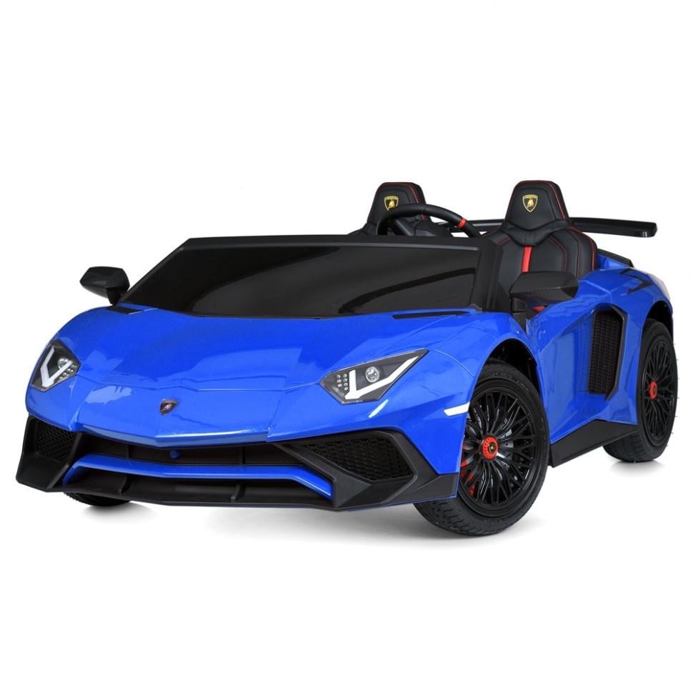 Детский электрический автомобиль Bambi Lamborghini 24V двухместный до 100 кг Синий (DE-169-E-1050)