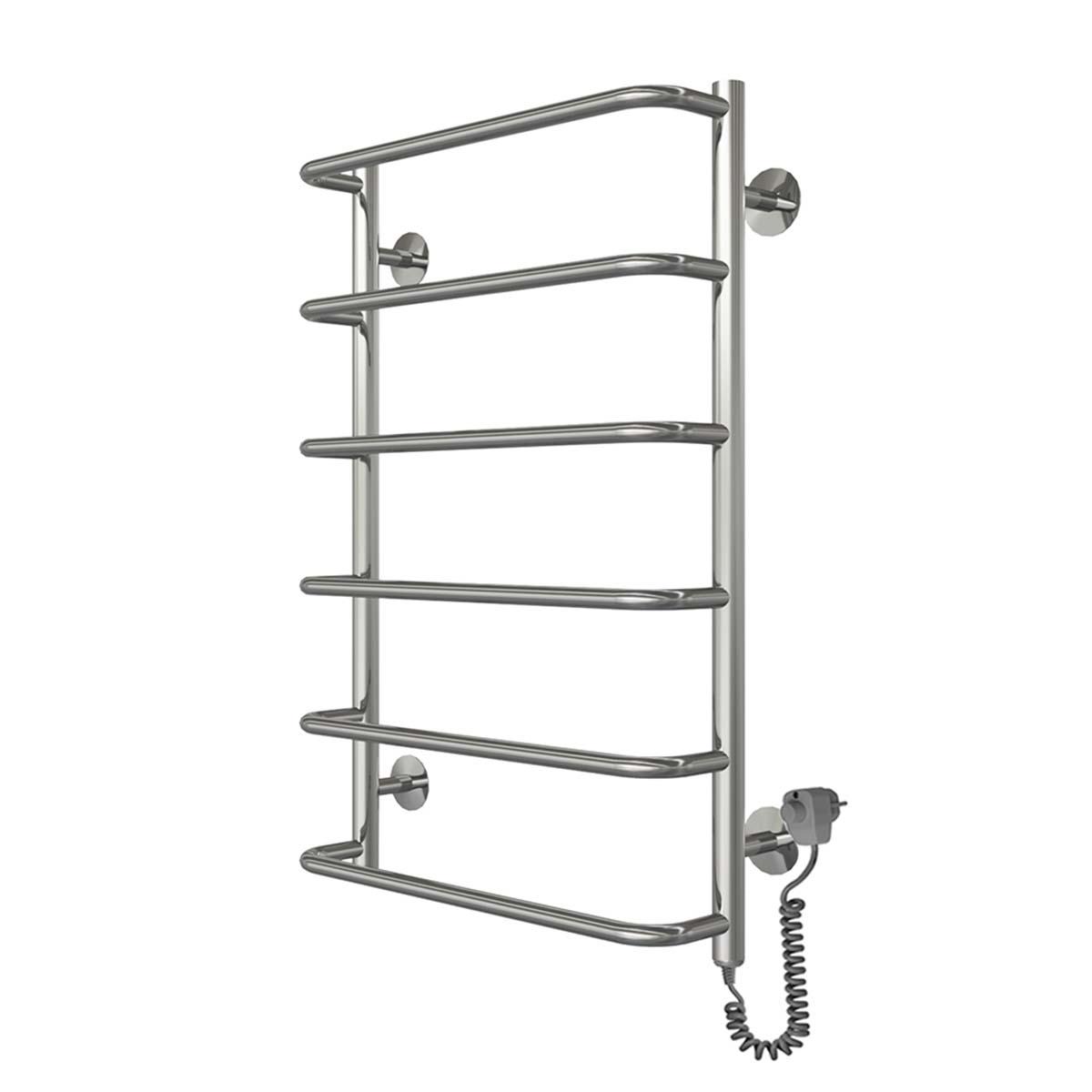 Полотенцесушитель электрический Deffi Стандарт П6 EF16 правое подключение нержавеющая сталь 500х800 мм Хром (C.SS.80.50.6.E.C.R.5)