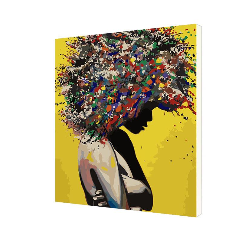 Картина по номерам Lesko DIY WH-80622 "Африканская девушка"