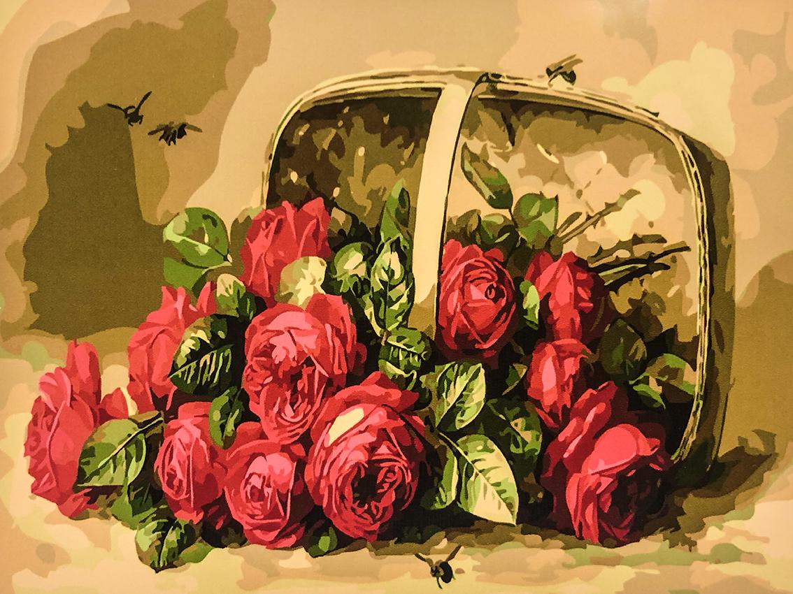 Картина по номерам "Розы в корзине" 50x40 см (РНК-040)