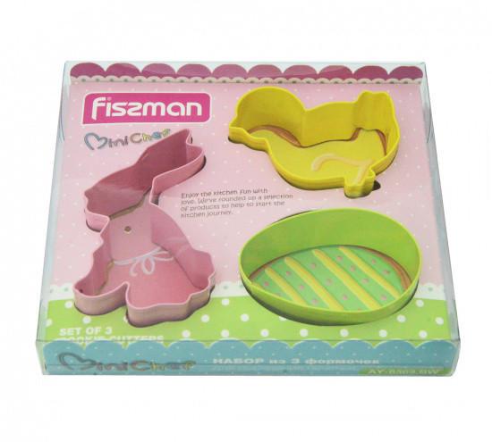 Набір металевих форм Fissman 3 шт. 8x4,5/6,5x4/6,5x4,5 см для різання печива (AY-8569.BW)