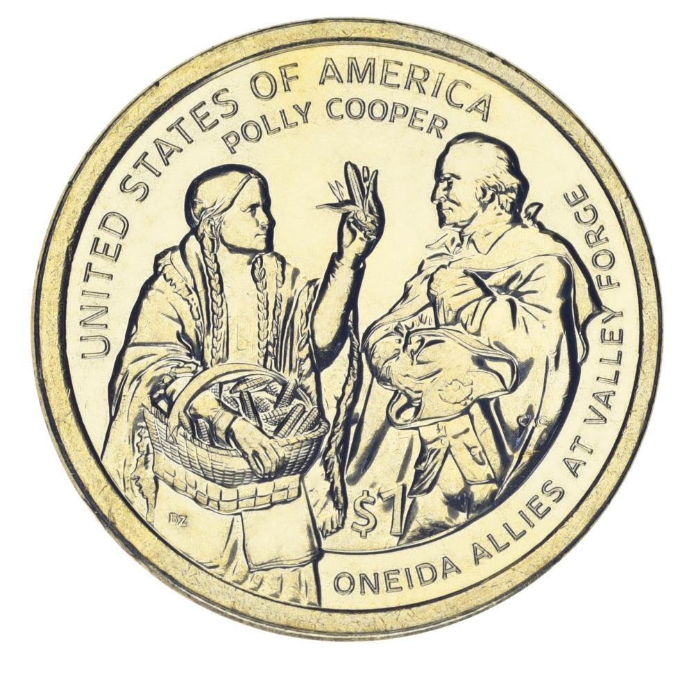 Коллекционная монета США 1 доллар 2026 D UNC Сакагавея Коренные американцы Полли Купер (М24932)