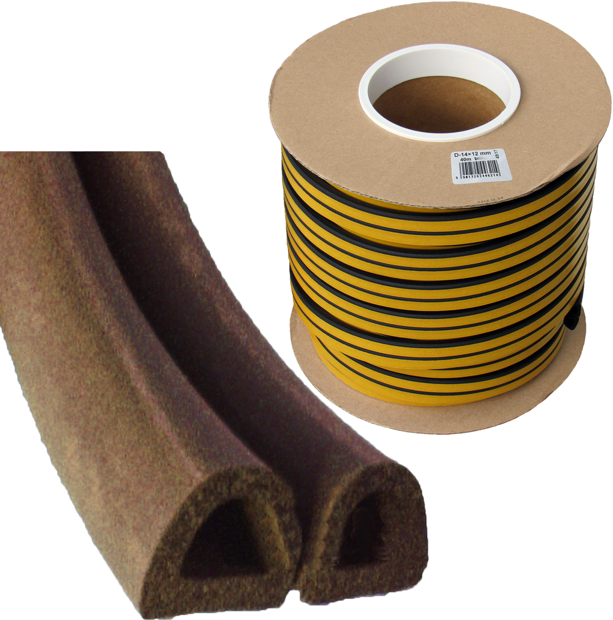 Ущільнювач для вікон та дверей STOMIL D-профіль 14х12 мм Коричневий - фото 1 Ущільнювач для вікон та дверей STOMIL D-профіль 14х12 мм Коричневий - фото 1