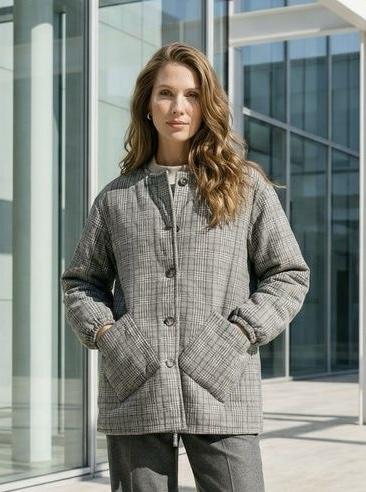 Куртка женская Seventeen Клетка L-XL Серый