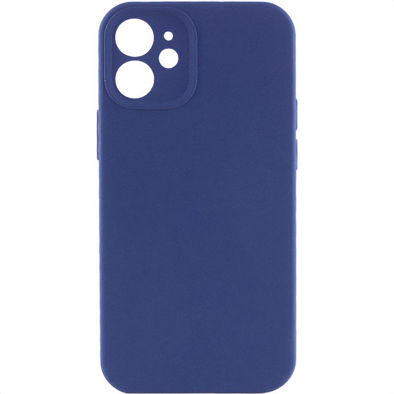 Противоударный чехол Silicone Case Full Camera Protective (AA) NL для Apple iPhone 12 (6.1") Синий / Deep navy