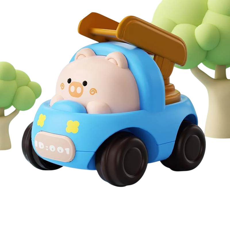 Машинка будівельна техніка інерційний привод з тваринкою Блакитний (0233)